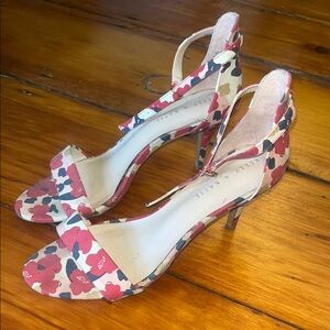 Kelly & Katie Red and Cream Floral Heels